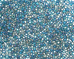 TOHO Transparent Rainbow Frosted Teal Round 11/0 Seed Bead