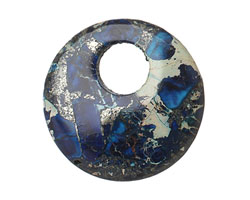Midnight Blue Impression Jasper Coin Pendant 30mm