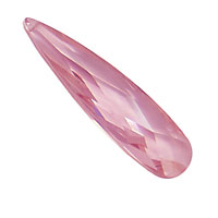 Pink Peony Faceted Flat Teardrop 9x36mm