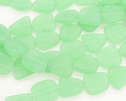 Opaque Spring Green Recycled Glass Flat Freeform 21-23x18-20mm