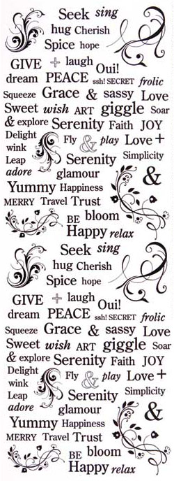 Nunn Design Decorative Words Transfer Sheet