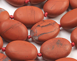 Red Jasper (matte) Puff Oval 17-20x13-15mm