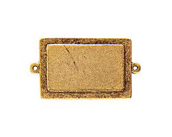 Nunn Design Antique Gold (plated) Raised Tag Rectangle Connector 45x25mm