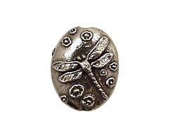 Green Girl Pewter Dragonfly Oval 23x16mm