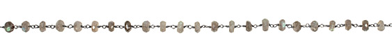 Labradorite Faceted Rondelle Gunmetal Bead Chain