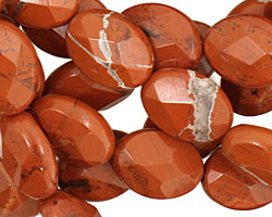 Red Jasper Faceted Flat Oval 16x12mm