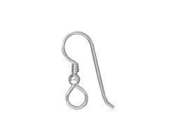 TierraCast Sterling Silver Earwire w/ 3mm Bead, Coil & Large Loop