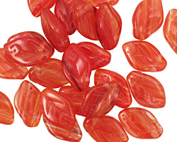 Czech Glass Autumn Afternoon Leaf Drop 8x12mm