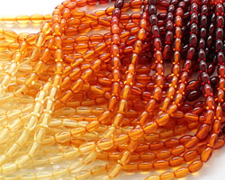 Resin Amber Rice 6x4mm