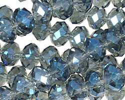 Luster Blue Crystal Faceted Rondelle 10mm