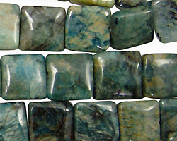 Mystic Blue Feldspath Puff Square 12mm