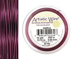 Artistic Wire Purple 22 gauge, 15 yards