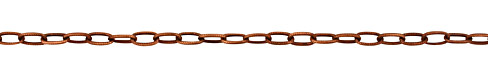 Antique Copper (plated) Long Etched Oval Cable Chain