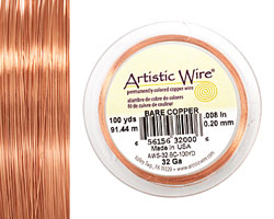 Artistic Wire Bare Copper 32 gauge, 100 yards