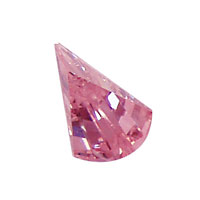Pink Peony Faceted Fan 12x18mm