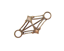 Stampt Antique Copper (plated) Diamond Filigree Connector 31x16mm