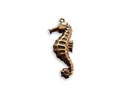 Vintaj Natural Brass Sea Horse Charm 10x26mm