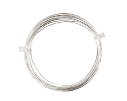 German Style Wire Silver (plated) Round 26 gauge, 20 meters