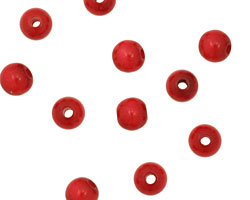Tagua Nut Red Round 6mm
