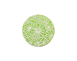 Lillypilly Lime Green Weathered Daisy Anodized Aluminum Disc 19mm, 24 gauge