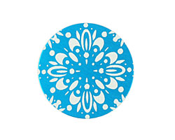 Lillypilly Turquoise Kaleidoscope Anodized Aluminum Disc 25mm, 24 gauge