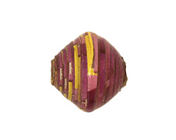 African Paper (purple, yellow) Bicone 20x21-22mm