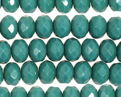 Czech Glass Turquoise Fire Polished Rondelle 6x9mm