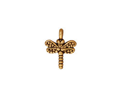 TierraCast Antique Gold (plated) Small Dragonfly Charm 12x15mm