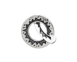 Saki Sterling Silver Sunburst Toggle Clasp 20mm, 21mm bar