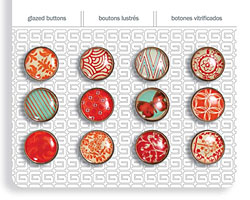 Crimson Glazed Buttons 12mm