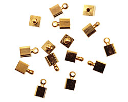 Memory Wire Gold (plated) Cube w/ Ring Endcap 7x4mm