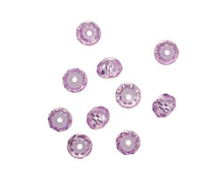 Lilac Faceted Rondelle 4x6mm