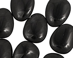 Black Onyx Flat Rounded Teardrop 16x19-20mm