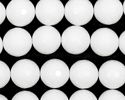 White Agate Faceted Round 12mm
