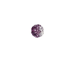 Amethyst/Crystal Ombre Pave Round 8mm
