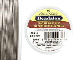 Beadalon Bright .024" 19 Strand Wire 100ft.