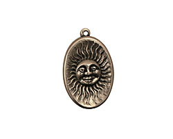 Stampt Antique Pewter (plated) Visage de Soliel Charm 14x21mm