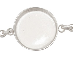 Silver (plated) Circle Bezel Link Bracelet 27mm