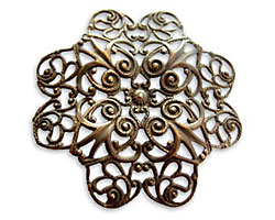 Vintaj Natural Brass Full Gerbera Petal Filigree 51mm