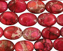 Ruby Impression Jasper Flat Oval 14x10mm