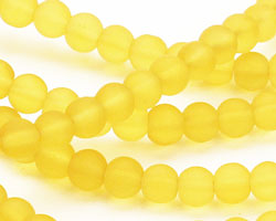 Lemon Recycled Glass Round 4mm