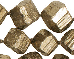 Chalcopyrite Diagonal Drilled Faceted Nugget 16-21x14-20mm