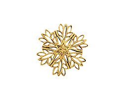 Stampt Antique Gold (plated) Snowflake Filigree 19mm