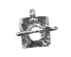 Rustic Charms Sterling Silver Tree Toggle 24x19mm, 27mm bar
