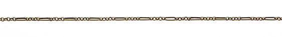 Antique Brass (plated) Long Oval & Ring Chain