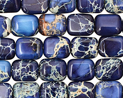 Midnight Blue Impression Jasper Thin Pillow 10x8mm