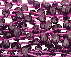 Amethyst Flat Pear Briolette 7x10mm