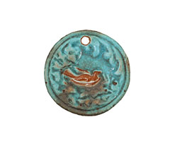 Kylie Parry Ceramic Rustic Aqua Nesting Pendant 30mm