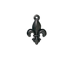 TierraCast Gunmetal Large Fleur de Lis Charm 12x18mm