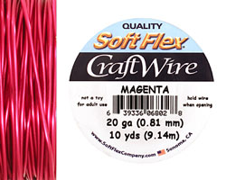Soft Flex Magenta Craft Wire 20 gauge, 10 yards